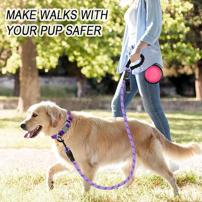 BARKBAY Dog Leashes for Large Dogs Heavy Duty Dog Leash 4/5/6 FT with Comfortable Padded Handle and Highly Reflective Threads for Medium Large Dogs Walking Training Running (4FT-1/2,Violet Purple)