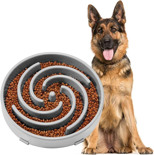 JASGOOD Slow Feeder Dog Bowl - Anti-Gulping, Prevents Bloat & Choking, Healthy Design for Large & Medium Dogs