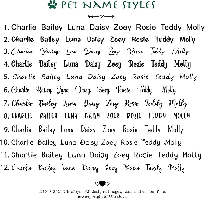 Ultra Joys Dog Tags Personalized for Pets - Hollow Paw Custom Pet ID Tag - Engraved Dog Tag for Small, Large Dogs - Large Heart in Black