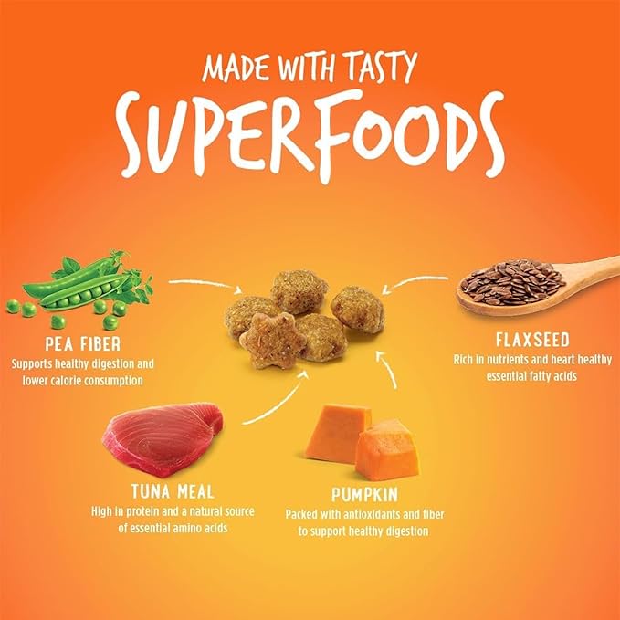 Fruitables Cat Treats, Healthy Treats For Cats, Low Calorie and Packed with Protein, Crunchy Biscuits, Free of Wheat, Corn and Soy, Made with Real Tuna and Pumpkin, 2.5oz