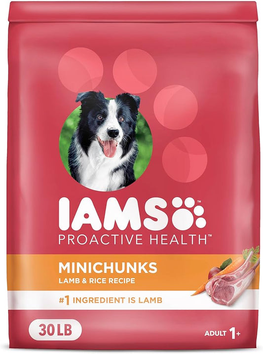 IAMS Proactive Health Minichunks Adult Dry Dog Food with Lamb & Rice, 30 lb. Bag