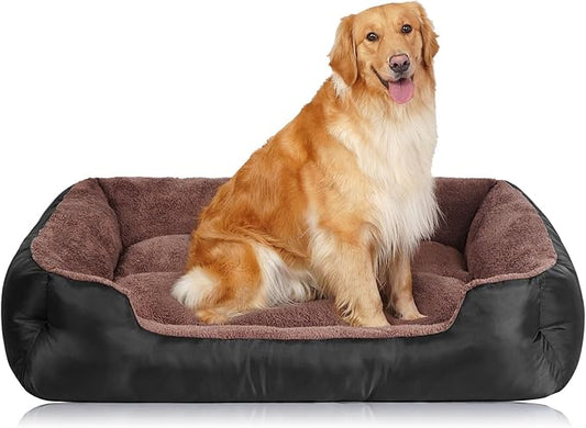 Dog Beds for Extra Large Dogs, Rectangle Washable Pet Bed with Sides, Big Dog Couch Bed with Non-Slip Bottom