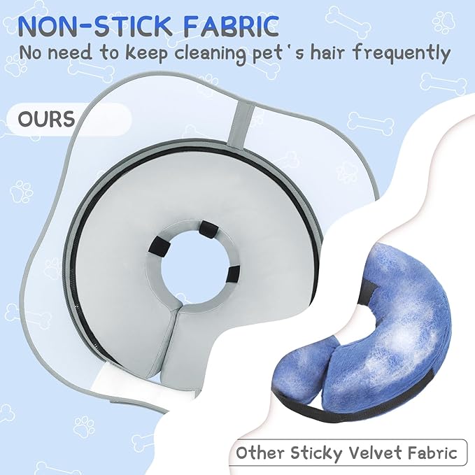 Supet Raised Inflatable Dog Cone Collar to Stop Licking, Soft Dog Cone Alternative After Surgery, Pet Neck Donut Collar for Small Medium Large Dogs