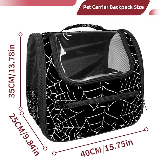 Spider Web Transparent Pet Carrier for Travel Hiking for Kitty Small Dog