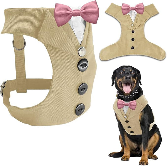AVERYDAY Dog Tuxedo for Wedding Outfit, Dog Suit and Tie Costumes for Birthday, Halloween, Cosplay, Christmas Party, Pet Formal Wear with Bowtie, Tux for Medium Large Dogs, Bulldog, Labrador, Husky