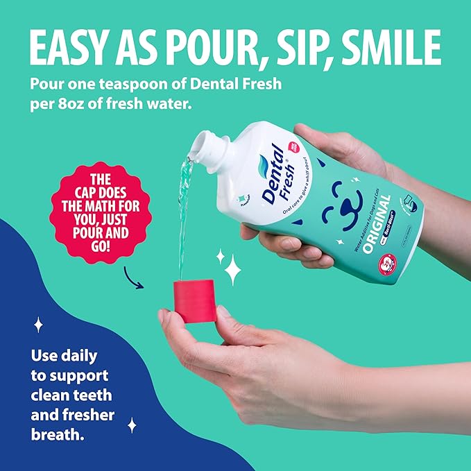 Dental Fresh Original Water Additive for Dogs & Cats, 17 Fl Oz, Daily Teeth & Breath Care