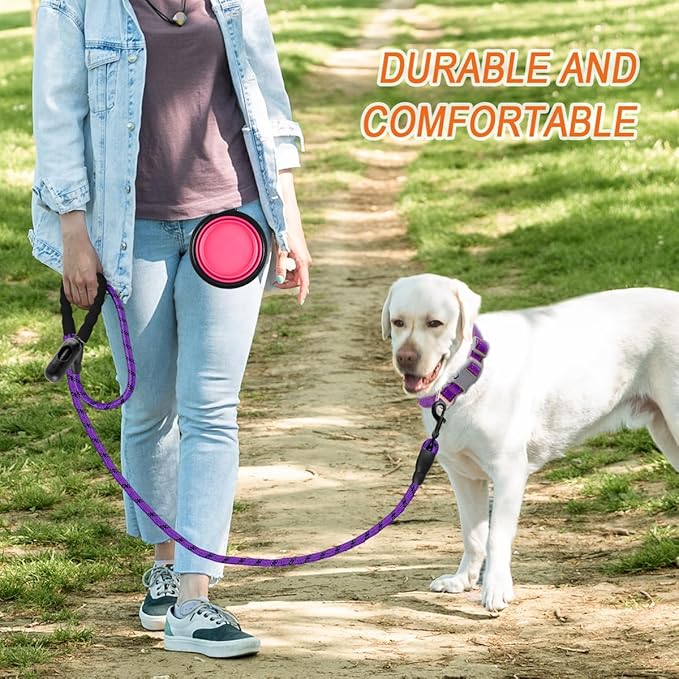 BARKBAY Dog Leashes for Large Dogs Heavy Duty Dog Leash 4/5/6 FT with Comfortable Padded Handle and Highly Reflective Threads for Medium Large Dogs Walking Training Running (6FT-1/2'',Purple)