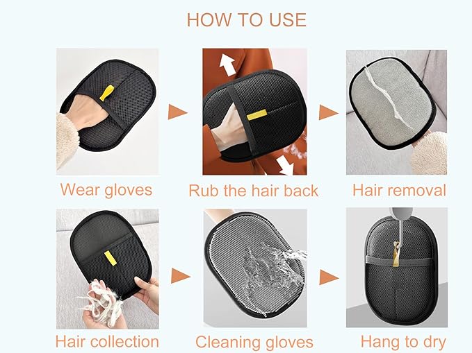 3Pcs Pet Hair Removal Glove, Electrostatic Pet Hair Gloves,Reusable Pet Hair Remover Glove, Pet Hair Removal Tool,Dog Hair Remover Grooming Glove,Suitable for Clothes,Carpet,Sofa.