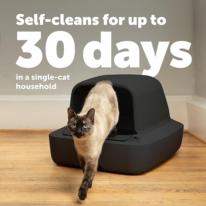 PetSafe ScoopFree Crystal Pro Self-Cleaning Cat Litter Box System – Enclosed Front-Entry – Advanced Odor Control – Includes 1 Disposable Crystal Litter Tray – Black (ZAL00-18159)