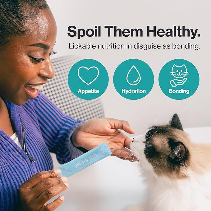 Dr.by Cat Biome Probiotics Feline Diarrhea Treatment Anti Diarrhea Relief Sensitive Stomach Support Kitten Probiotic Lickable Churu Supplement for Digestion Immunity Gut Health 30 Tubes