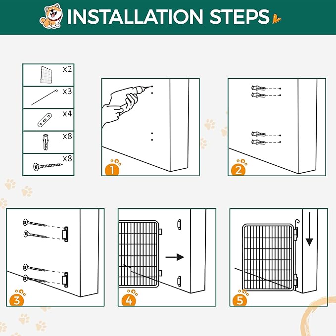 Yaheetech Dog Playpen Outdoor, 40 inch 2 Panels Dog Pen Indoor Heavy Duty Puppy Exercise Pen Metal Pet Fence for RV Camping/Yard/Garden