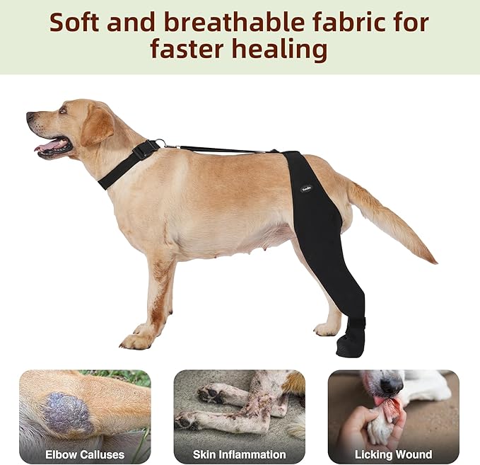 Dog Socks to Prevent Licking Paws ，Breathable Leg Sleeve to Stop Licking and Biting， Firm and Secure Adjustable Size Dog Recovery Sleeve Socks (L-Right)