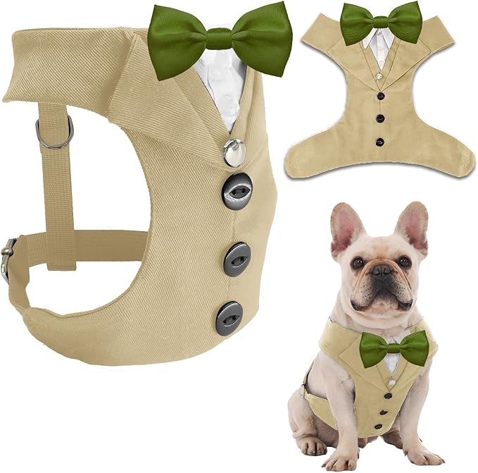 AVERYDAY Dog Tuxedo for Wedding Outfit, Dog Suit and Tie Costumes for Birthday, Halloween, Cosplay, Christmas Party, Pet Formal Wear with Bowtie, Tux for Medium Large Dogs, Bulldog, Labrador, Husky