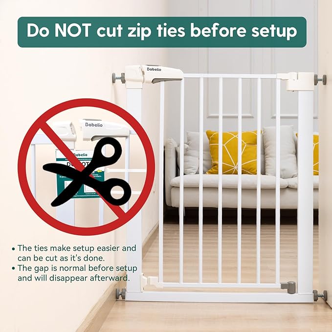 Babelio Baby Gate for Doorways and Stairs, 26''-40'' Auto Close Dog/Puppy Gate, Easy Install, Pressure Mounted, No Drilling, fits for Narrow and Wide Doorways, Safety Gate w/Door for Child and Pets