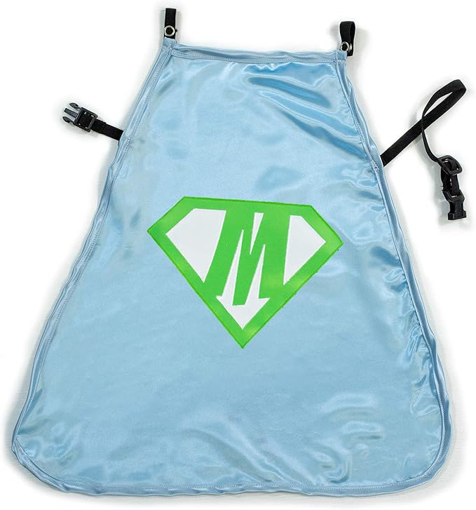 Everfan Personalized Dog Superhero Cape (Large 20" Long (20-55 lbs), Light Blue)