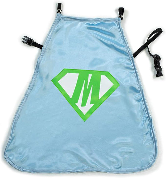 Everfan Personalized Dog Superhero Cape (Large 20" Long (20-55 lbs), Light Blue)