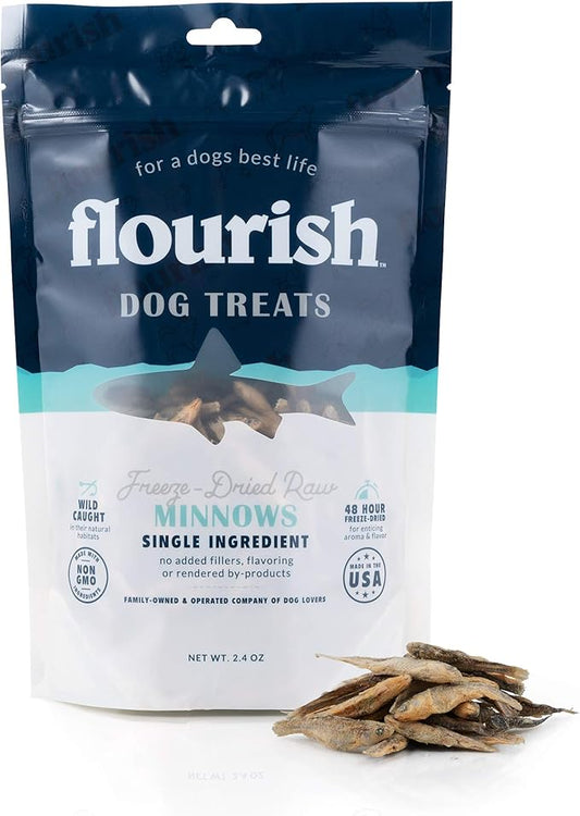 Freeze-Dried Raw Pet Treats for Dogs, Raw Minnow Chews (2.4 Oz)