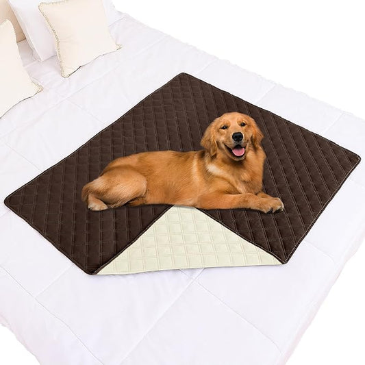 Smiry Waterproof Dog Blanket, Reversible Dog Bed Cover Pet Blanket, Soft Pet Couch Covers for Sofa Washable, Bed Couch Sofa Furniture Protector for Puppy Cat Kids (40"x50", Chocolate/Beige)