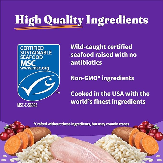 Halo Holistic Cat Food Wild Caught Salmon & Whitefish Formula, Healthy Grains Dry Cat Food, For Sensitive Stomach Support, Kibble for Adult Cats, 6 lb Bag