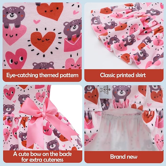 CuteBone Velvet Dog Dresses for Small Dogs, Stylish & Soft Fabric, Comfortable Fit for Everyday Wear, Perfect for Special Occasions NCVA03XS