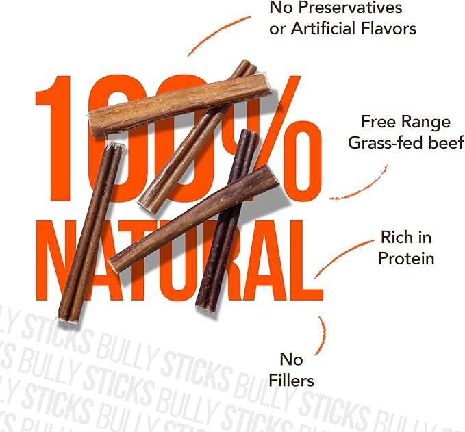 FOODIEPAWS 4 Inch Bully Sticks for Dogs, 1 lb Bulk Pack | All Natural Grass-Fed Beef Pizzle | Rawhide-Free, Odor-Free & Fully Digestible Chews | Dental Treats for Puppies & Small Dogs