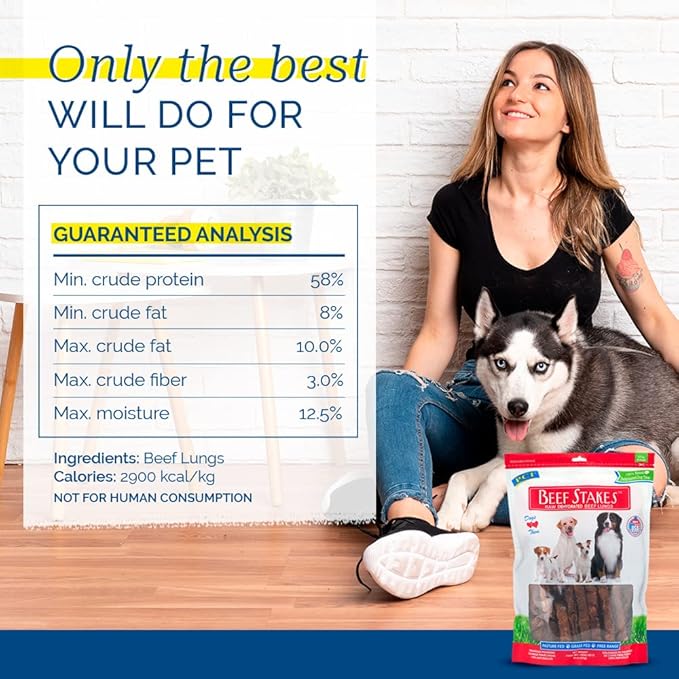 PCI Pet Center, Inc. - Beef Stakes 100% Natural Dog Treat 1lb. Bag