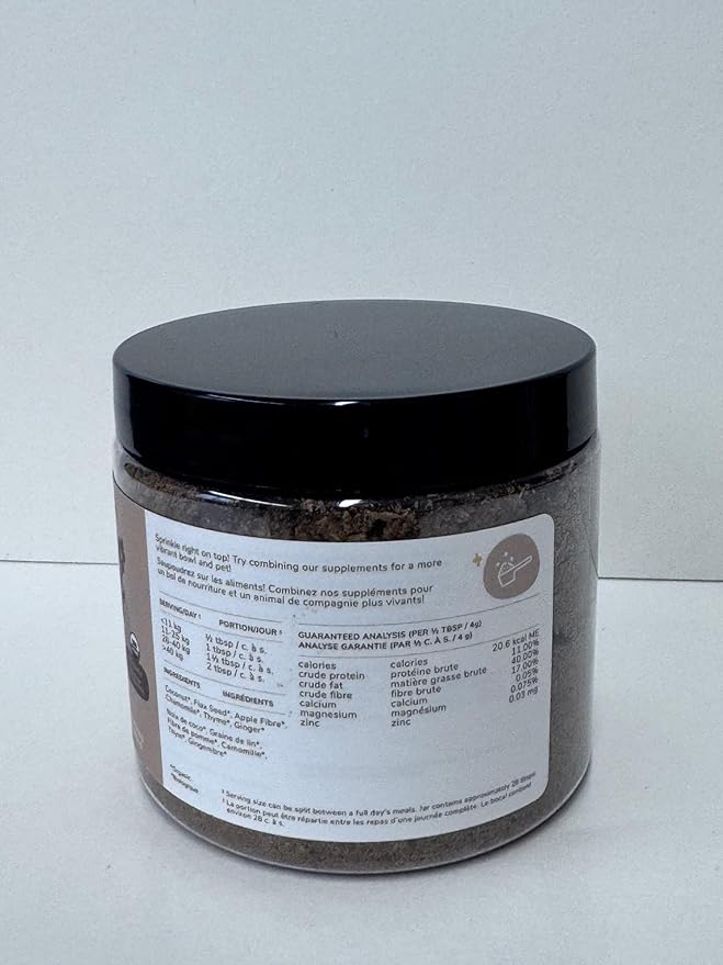 kin+kind Healthy Calm Supplement for Dogs & Cats - Vet Formulated Natural Formula with Organic Chamomile, Thyme, Apple Pomace, Ginger and Coconut- Made in USA - 8 oz (Large)