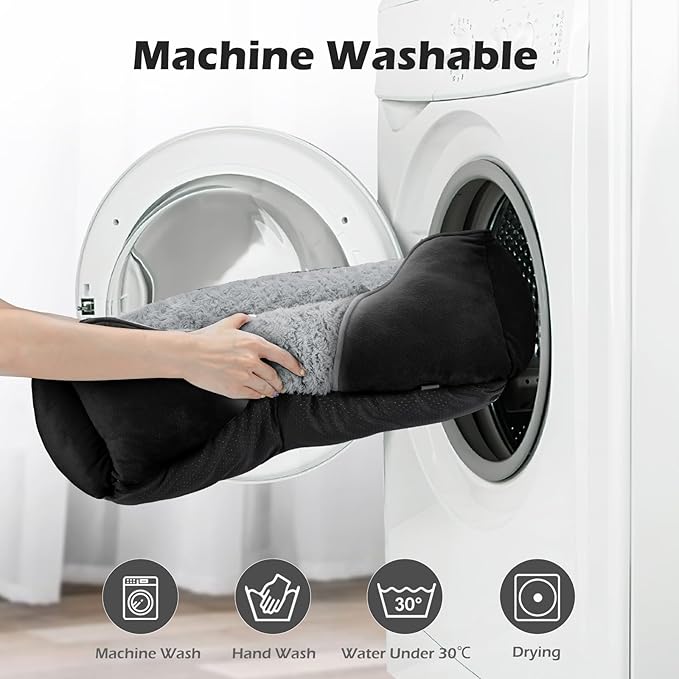 INVENHO Medium Dog Bed Rectangle Washable Orthopedic Soft Calming Sleeping Pet Cuddler with Anti-Slip Bottom
