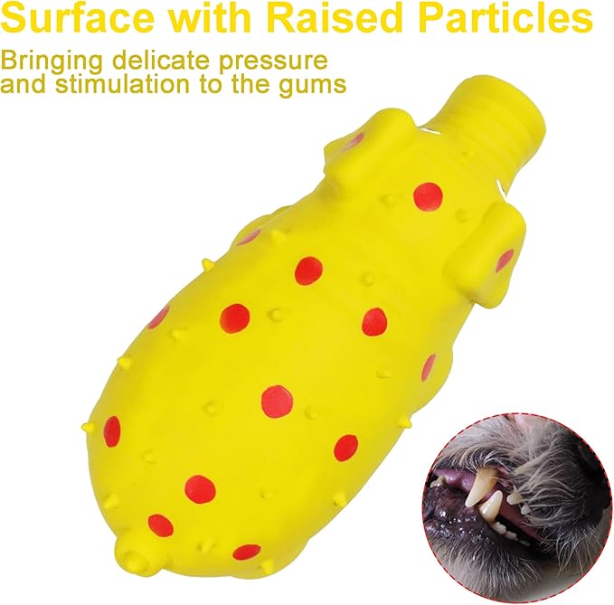 Squeaky Pig Dog Toy That Oinks, Latex Pig 7.3 in Grunting Dog Toys, Durable Dog Chewing Toys for Small Medium Large Dogs(Yellow, 1 Pcs)