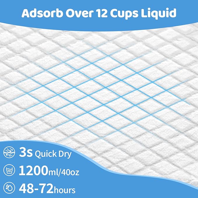 Gimars 100G Thicker Large 36in x 44in Puppy Pads – Dog Pee Pads with Reinforced Edges for Medium & Large Breeds, Multi-Dog Homes, 100% Leakproof, 48H Absorption, Indoor Potty & Floor Protection