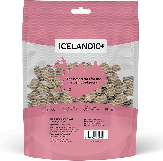Icelandic+ Cod & Shrimp Combo Bites Dog Treat 3.0-oz Bag