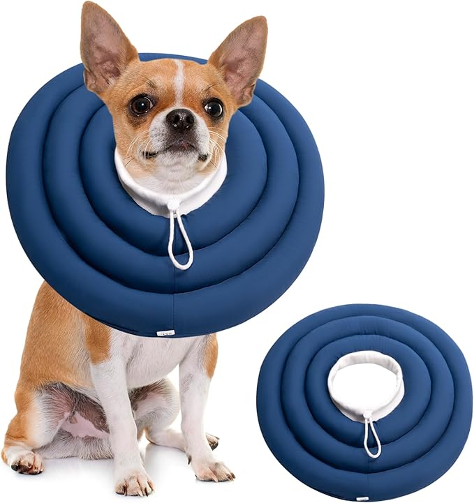 Soft Dog Cones, Recovery Dog Donut Collar After Surgery- Cone of Shame Alternative, Pet Elizabethan E-Collar Anti-Bite Lick Wound Healing Adjustable for Small Large Medium Dogs