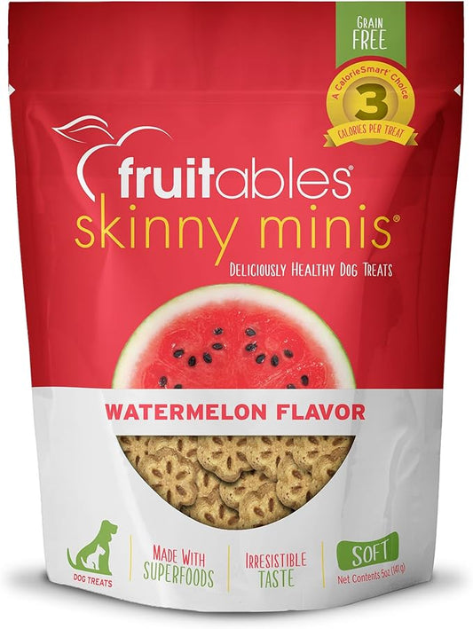Fruitables Skinny Minis Grain Free Soft Treats for Dogs | Watermelon Flavor | 5 Ounces (2607)