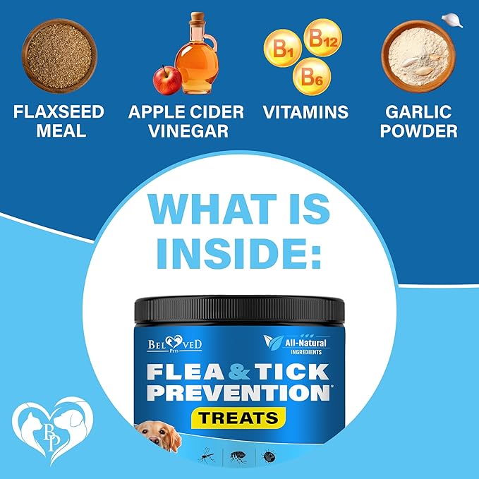 Flea and Tick Prevention Chewable Pills for Dogs and Cats - Revolution Oral Flea Treatment for Pets - Pest Control & Natural Defense - Chewables Small Tablets Made in USA (Beef)