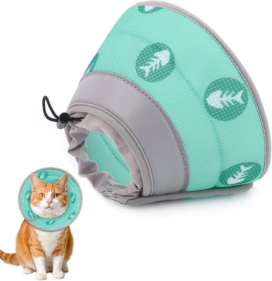 Cat Cone Collar Soft Elizabethan Collar for Surgery Recovery - Adjustable for Small and Large Cats Kittens to Stop Licking