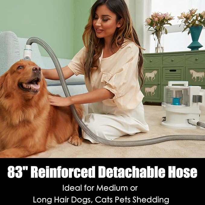 Pet Grooming Kit with 3.4L Oversized Vacuum Suction - 99% Pet Hair Removal - Professional Dog Clippers & Shedding Tools for Cats, Teddy, Poodle, Golden Retrievers