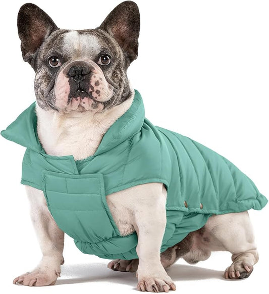 SPACE LION Puffer Jacket, Down Winter Coat, Waterproof, Windproof, Lightweight Jacket, Adjustable Fit for Medium, Large Dogs(Green,XL)