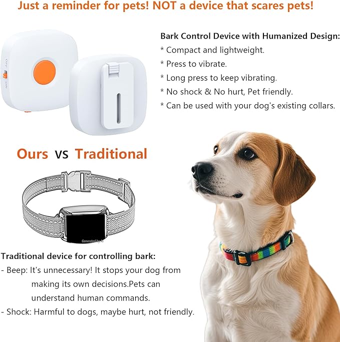 Dog Training Device with Remote Controller, Dog Vibration Collar Correction Device with Vibration, Rechargable Training Tool for Small, Medium and Large Dogs