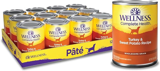 Wellness Complete Health Natural Wet Canned Dog Food Turkey & Sweet Potato, 12.5-Ounce Can (Pack of 12)