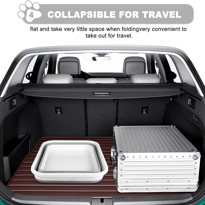 Large Cat Litter Box for Kittens to Senior Cat, Elderly and Fat Cat,Elderly cat Mobility Issues,Foldable Travel Litter Box with Scoop (Grey)