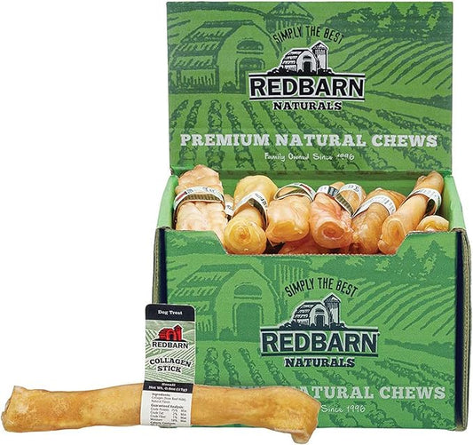 Redbarn Pet Products Natural Small Collagen Sticks for Dogs - Long Lasting Alternative to Traditional Rawhide & Bully - Supports Joint, Skin, & Coat Health - Case of 25