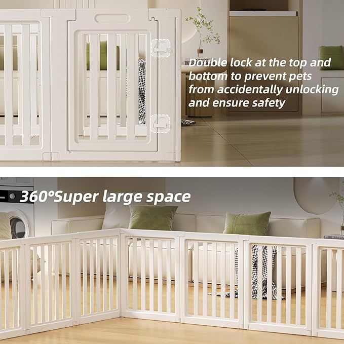 Dog Playpen,Clear Dog Pen, Acrylic Dog Pen，Easy to Install and Remove Dog Play Pen and Kennel Playpen, Suitable for Dogs, Cats,Dog Playpen Indoor (White, 23.6" Height, 10PCS)