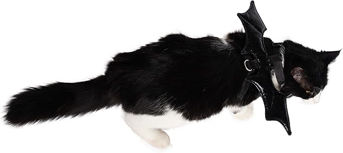 Pet Krewe Bat Cat Costume - Bat Wings - Harness Attachment, One Size Fits All - Perfect for Halloween, Christmas Holiday, Parties, Photoshoots, Gifts for Dog Lovers (One Size)