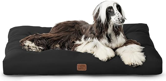 Bedsure XXL Dog Bed - Washable Giant Pet Bed Mattress with Oxford Fabric, Water Resistant Dog Pillow for Crate, 47x35x4, Black