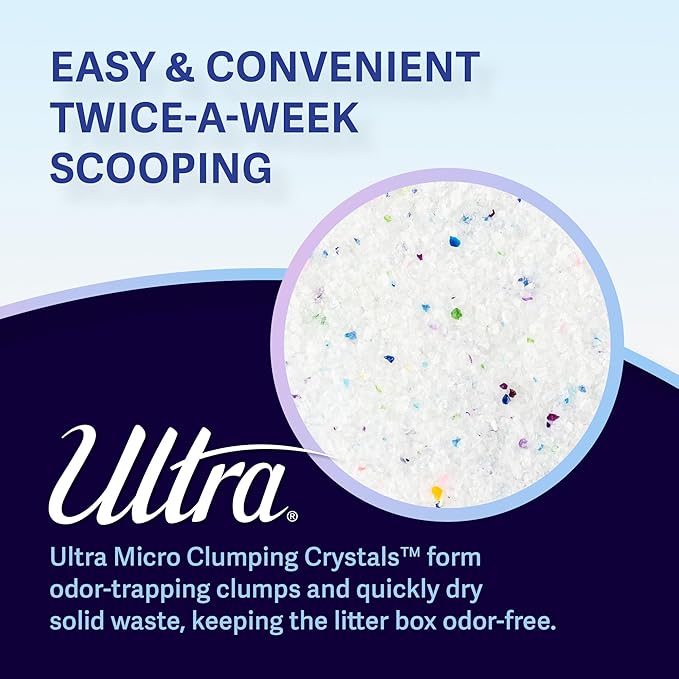Ultra Clumping Micro Crystals Premium Cat Litter - Dust Free, Soft on Paws, Fragrance Free - 15 Lbs. Total (3pk of 5 Lbs.)