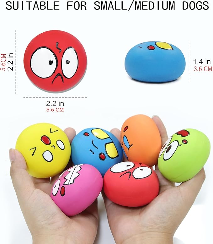 Latex Squeaky Dog Toys Rubber Funny Cute Interactive Fetch Animal Dog Balls for Puppy Small Pet Dogs 6 Pcs/Set