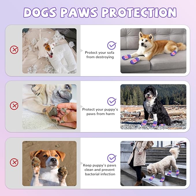 Dog Shoes for Summer Hot Pavement, Dog Shoes for Large Small Medium Dogs, Dog Boots & Paw Protectors Anti-Slip Waterproof for Outdoor Hiking Hardwood Floor Size 4