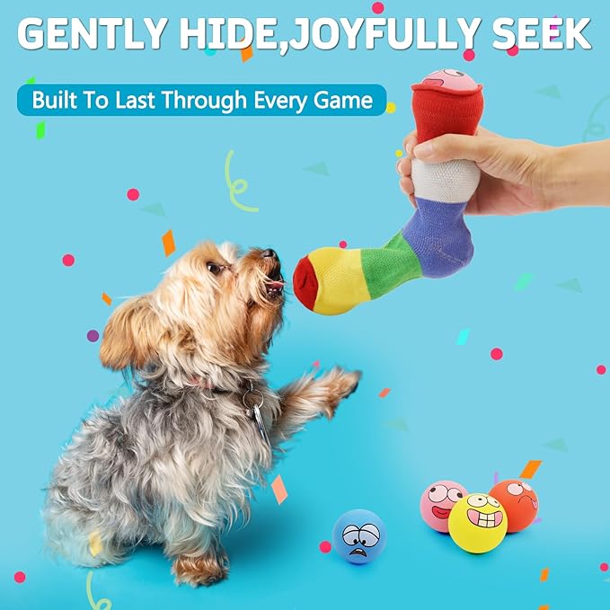 Squeaky Dog Toys Soft Latex Rubber Squeaky Dog Balls for Puppy Small Pet Dogs (8 Pack) (Round Balls)