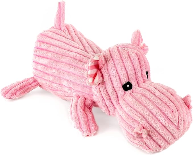 Giftable World Dog, Safari and Bug Pet Plush Toy with Squeaker (Lying Rhino, Hippo, Elephant)