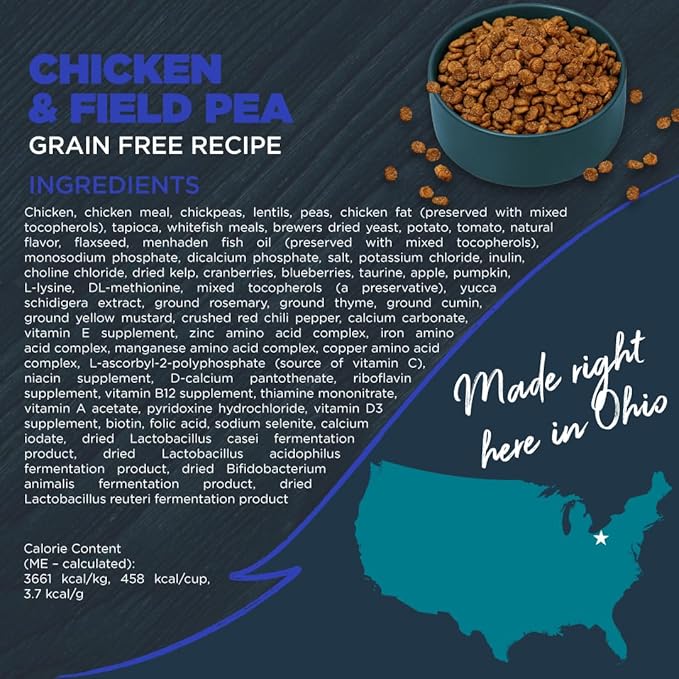 Blackwood Grain Free Dry Dog Food, Chicken & Field Pea Recipe, 24 Pound Bag for All Life Stages, Slow Cooked with Vitamins & Minerals for a Balanced Diet